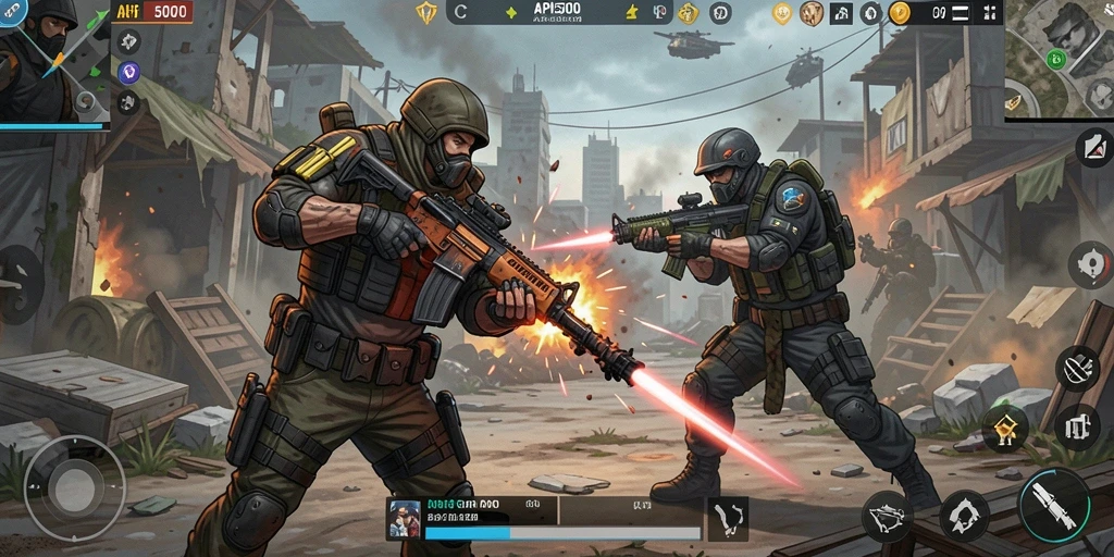 Menampilkan aksi non-stop dalam gameplay Battle Royale yang seru.