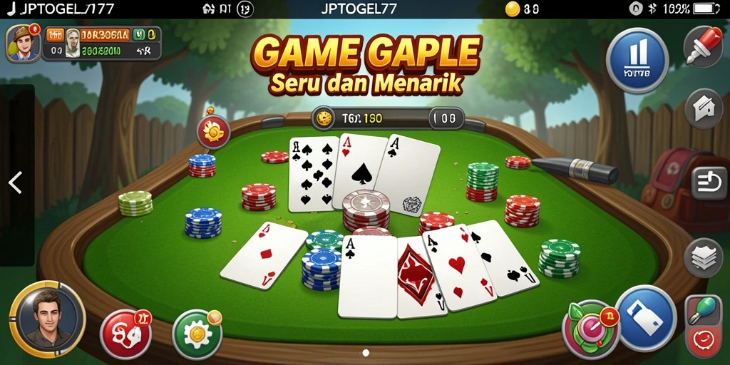 Tampilan gameplay Gaple yang seru dan interaktif di JPTOGEL77.