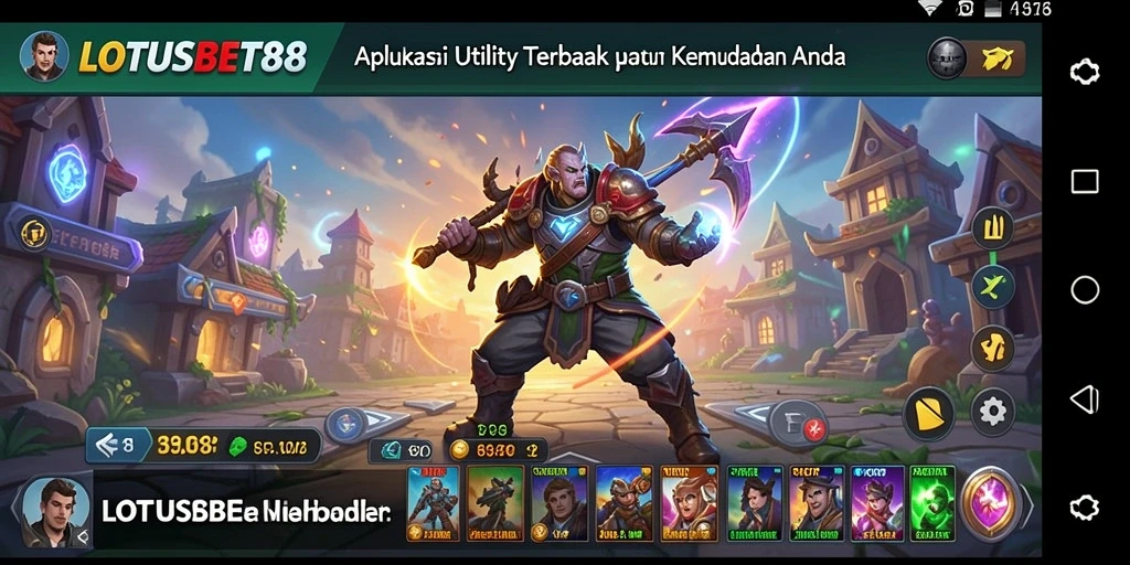 Screenshot LOTUSBET88 menunjukkan antarmuka aplikasi Utility yang ramah pengguna.