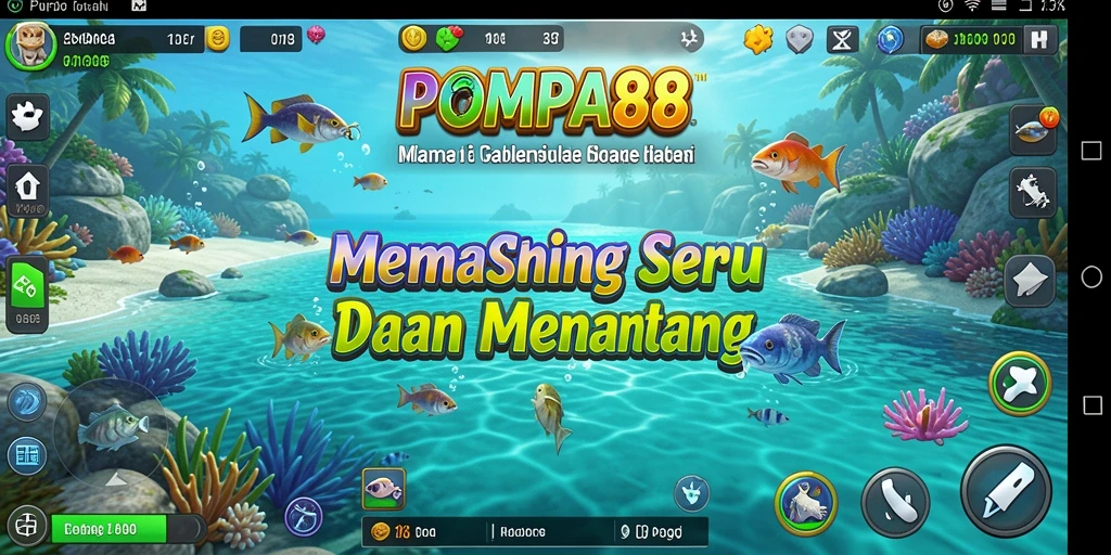 Tampilan gameplay POMPA88 dengan aksi memancing yang seru dan menantang.