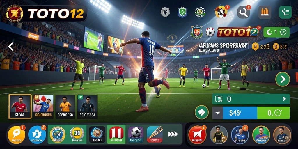 Tampilan utama TOTO12 yang menunjukkan berbagai pilihan taruhan olahraga.
